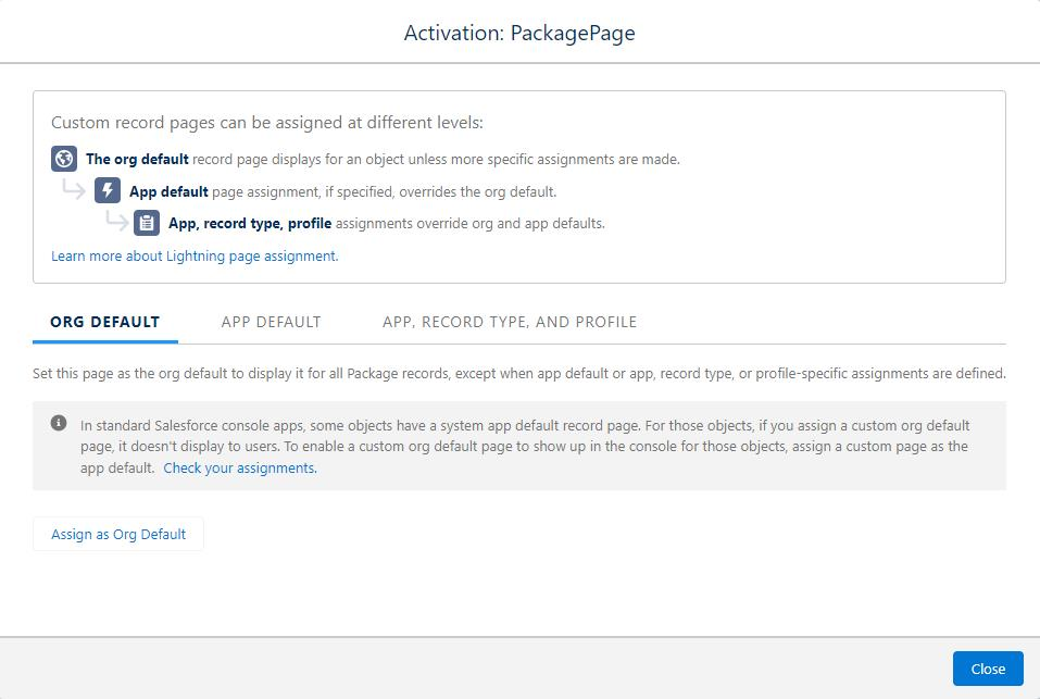 Default Page Package